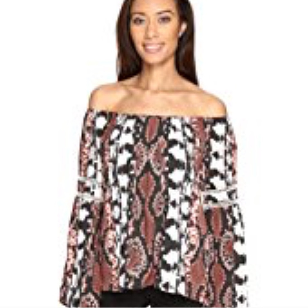 NEW Tart Animal Print Off The Shoulder Blouse SZ M